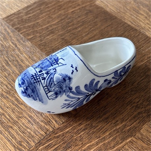 Clogfigur keramik weiß blau - keramik, weiß/blau